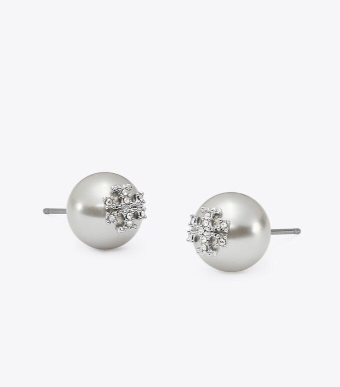 Moondance Pearl And Pavé Stud Earrings