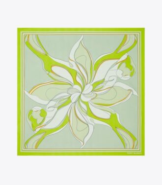Oversized Twisty Floral Silk Square Scarf