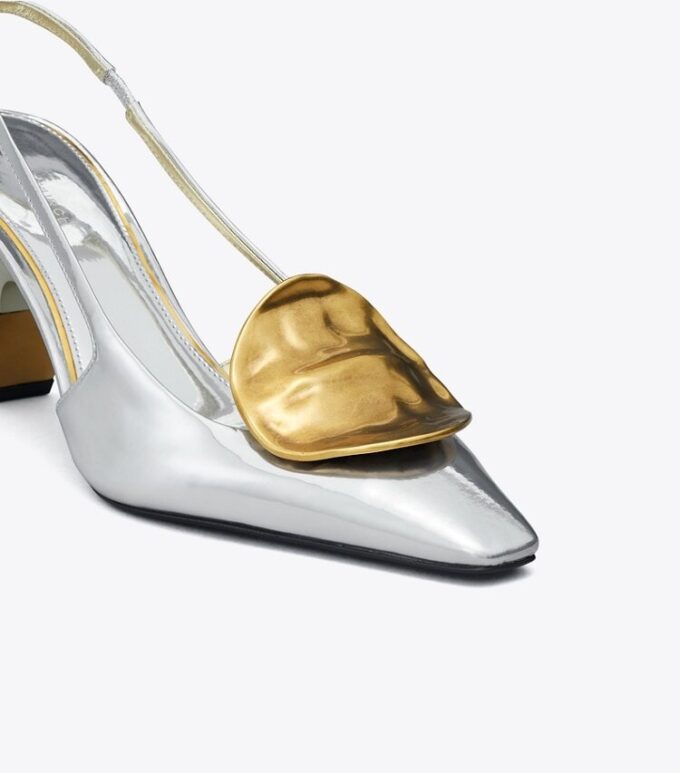 Patos ojämna slingback-klack Patos ojämna slingback-klack