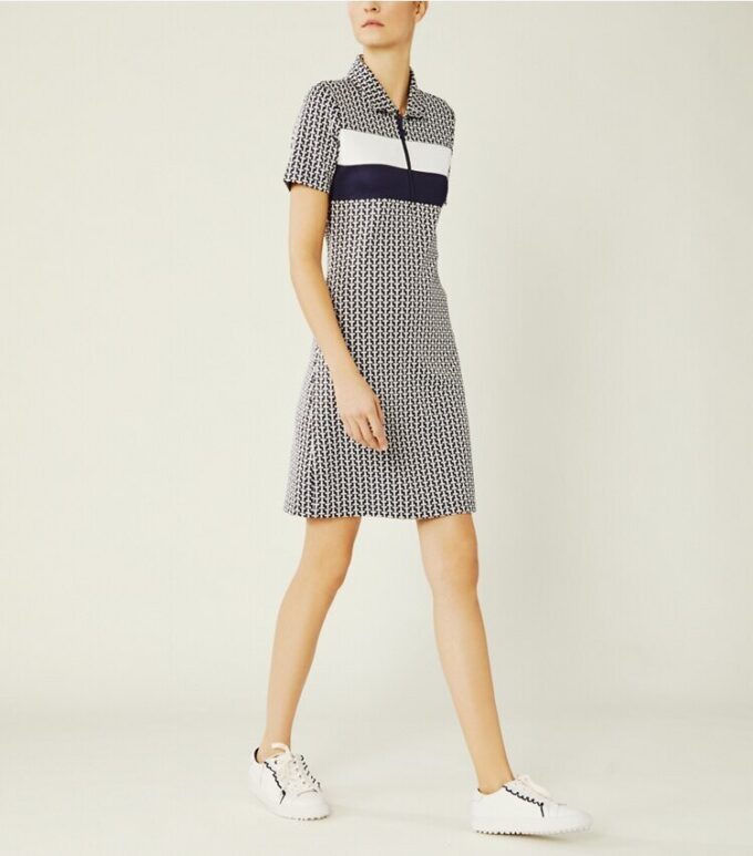 Performance Jacquard Color-Block Dress