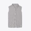 Performance Striped Sleeveless Ruffle Polo Performance Striped Sleeveless Ruffle Polo