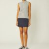 Performance Striped Sleeveless Ruffle Polo Performance Striped Sleeveless Ruffle Polo
