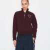 Pick Stitch Heart French Terry Sweatshirt Pick Stitch Heart French Terry Sweatshirt