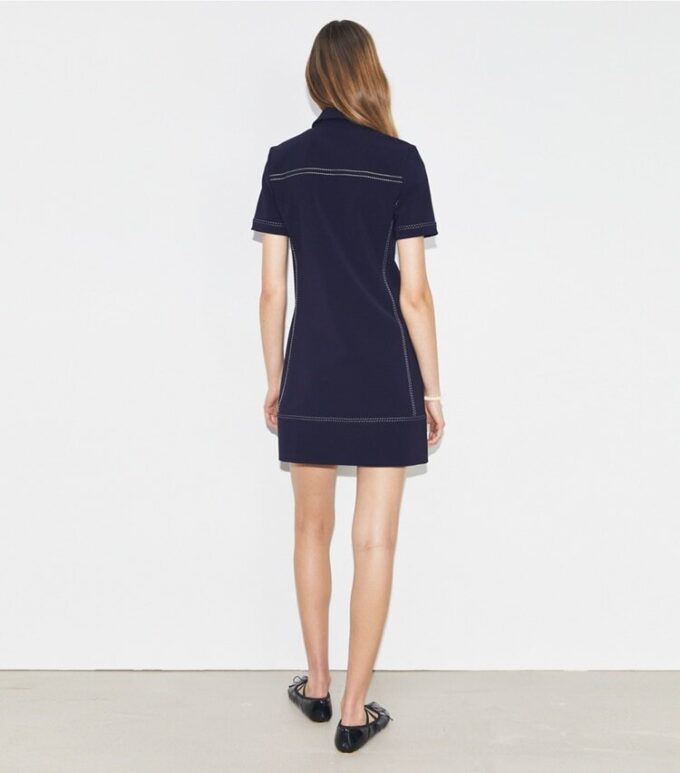 Pick Stitch Stretch Polo Dress