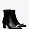 Pierced-ankelboots med klack Pierced-ankelboots med klack