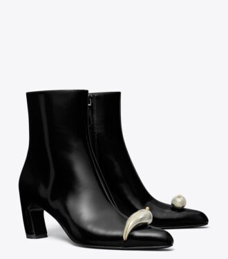 Pierced-ankelboots med klack