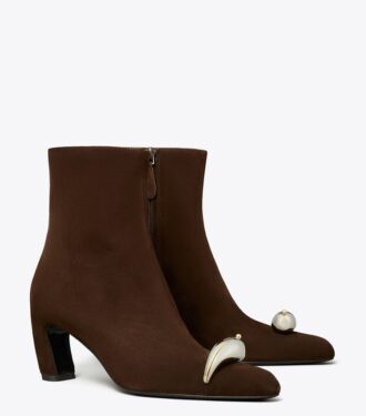 Pierced-ankelboots med klack