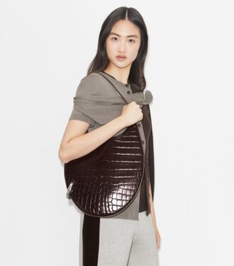 Pierced Croc-Embossed Bag