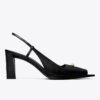 Pierced Peep-Toe Slingback