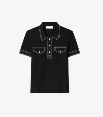 Polo i ull med synliga sömmar Polo i ull med synliga sömmar