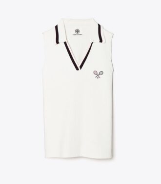 Racquet Ribbed-Knit Sleeveless Polo Racquet Ribbed-Knit Sleeveless Polo