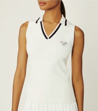 Racquet Ribbed-Knit Sleeveless Polo Racquet Ribbed-Knit Sleeveless Polo