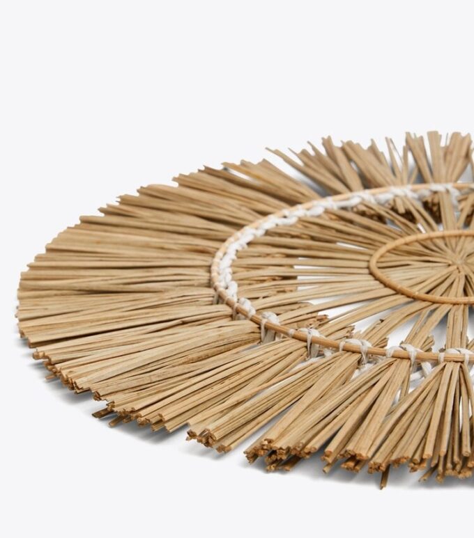 Raffia-placemat, set om 4
