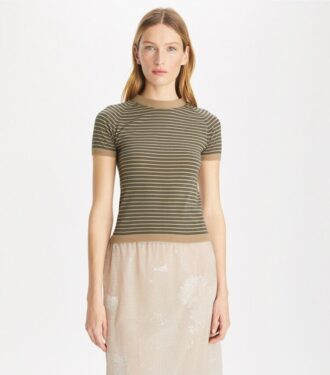 Randig nylon-mockneck