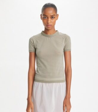 Randig nylon-mockneck