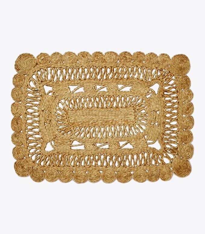 Rektangulär jute-placemat, set om 4