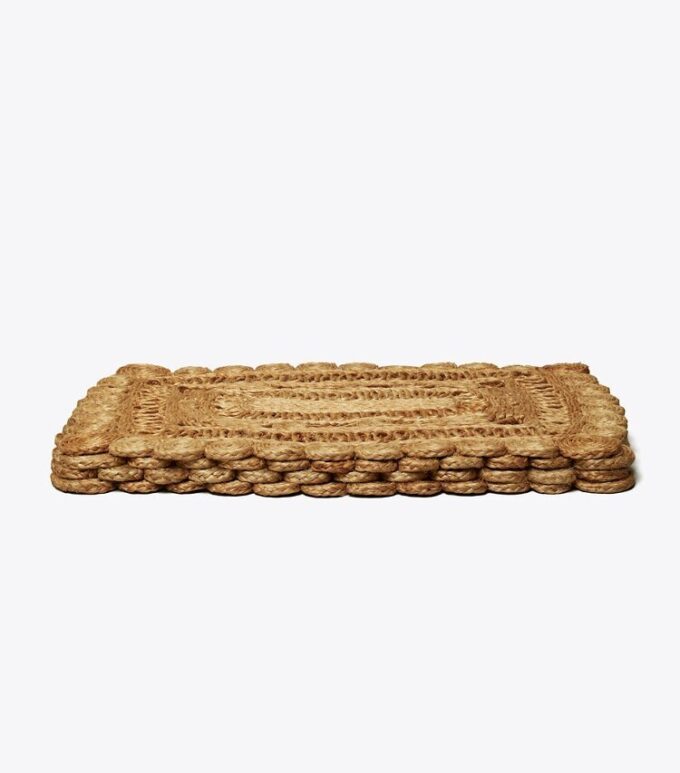Rektangulär jute-placemat, set om 4