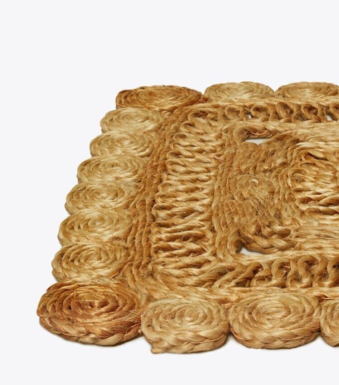 Rektangulär jute-placemat, set om 4