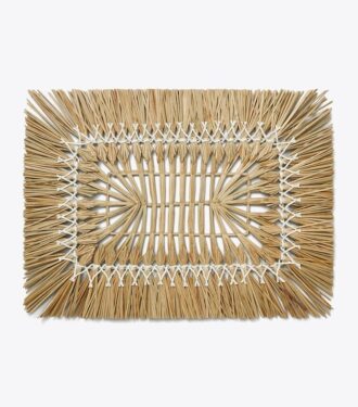 Rektangulär placemat i raffia, 4-pack