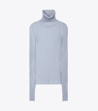 Ribbad stickad turtleneck