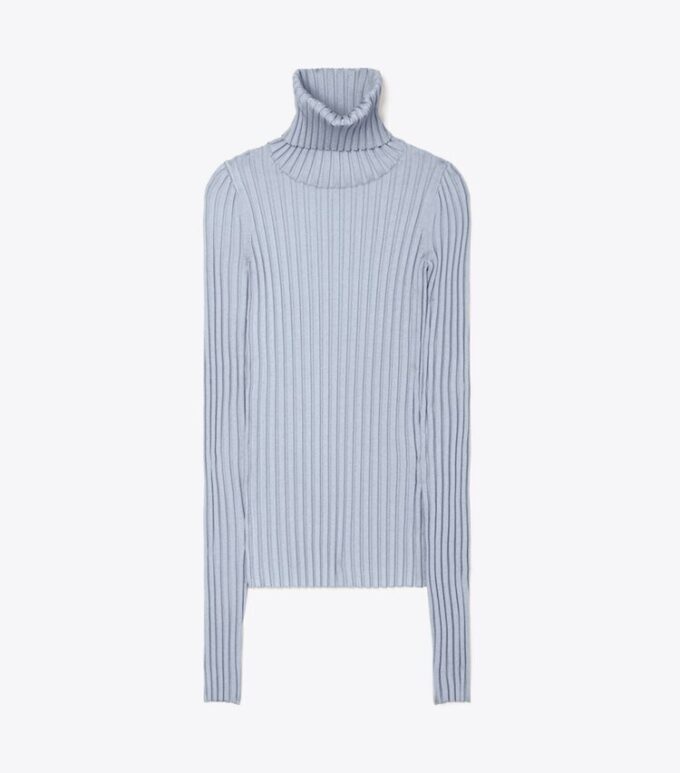 Ribbad stickad turtleneck