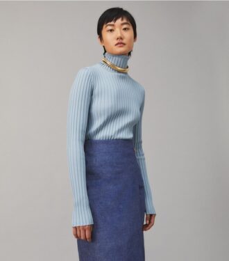 Ribbad stickad turtleneck