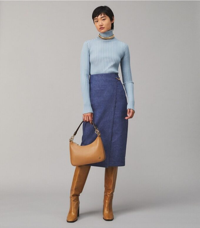 Ribbad stickad turtleneck