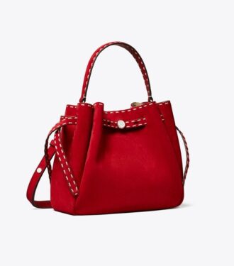 Romy Suede Pick Stitch Bucket Bag