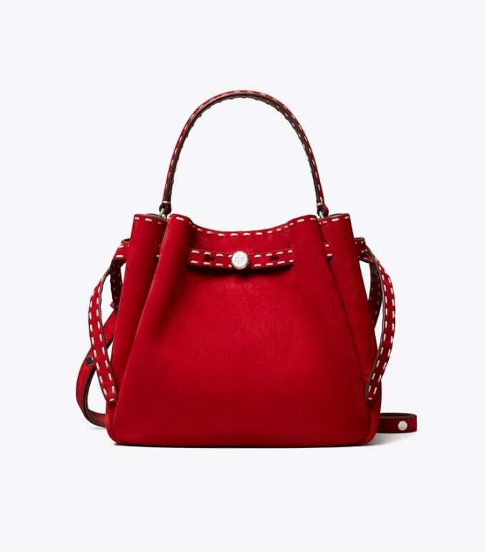 Romy Suede Pick Stitch Bucket Bag Romy Suede Pick Stitch Bucket Bag