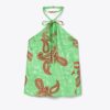Satin Paisley Knot Top