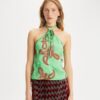 Satin Paisley Knot Top