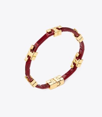Serif-T stapelbart armband med krokodilmönster