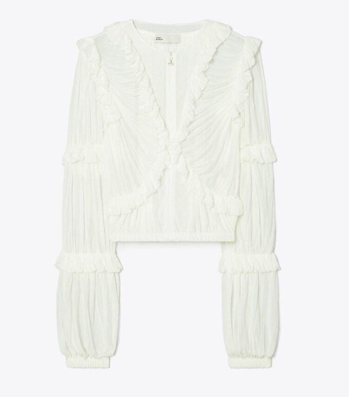 Sheer Jersey Ruffle Top Sheer Jersey Ruffle Top