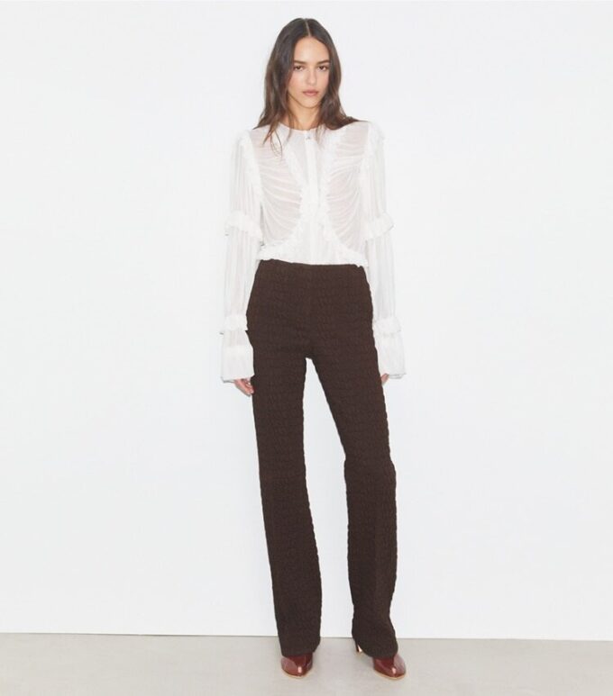 Sheer Jersey Ruffle Top Sheer Jersey Ruffle Top
