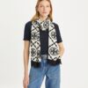 T Monogram Bordered Oblong Scarf
