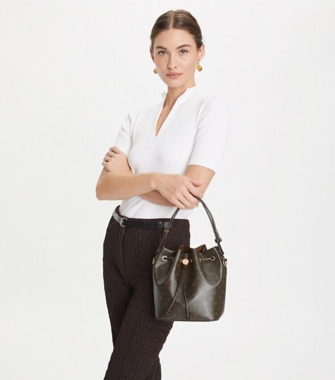 T Monogram Coated Canvas Bucket Bag T Monogram Coated Canvas Bucket Bag