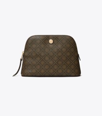 T Monogram Coated Canvas Dome Cosmetic Case