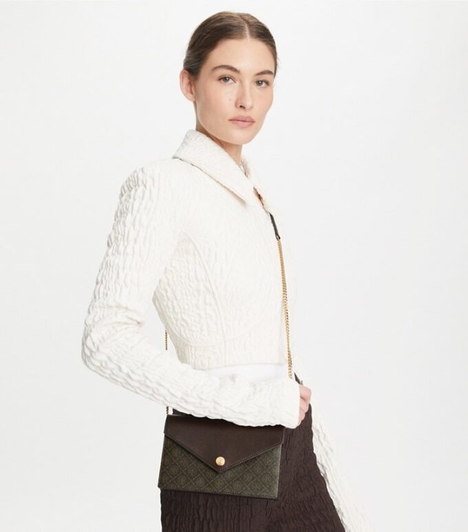 T Monogram Coated Canvas Envelope Crossbody T Monogram Coated Canvas Envelope Crossbody