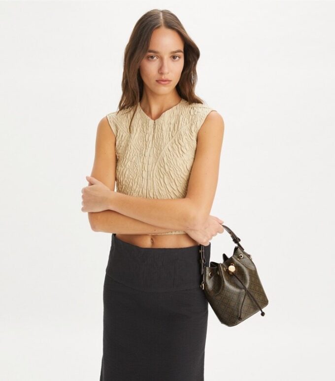 T Monogram Coated Canvas Mini Bucket Bag T Monogram Coated Canvas Mini Bucket Bag
