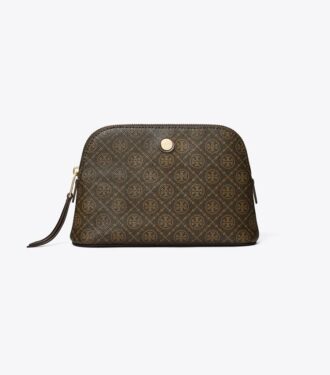 T Monogram Coated Canvas Small Dome Cosmetic Case