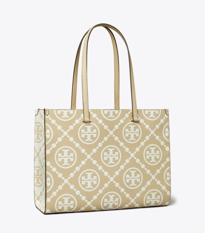 T Monogram Contrast Embossed Tote T Monogram Contrast Embossed Tote