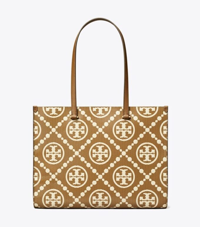 T Monogram Contrast Embossed Tote T Monogram Contrast Embossed Tote