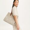 T Monogram Contrast Embossed Tote T Monogram Contrast Embossed Tote