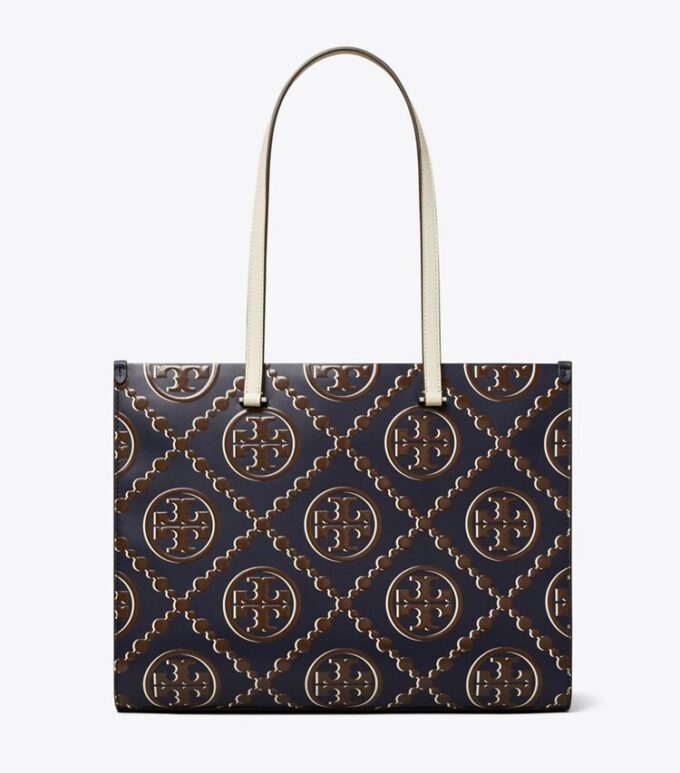 T Monogram Contrast Embossed Tote T Monogram Contrast Embossed Tote