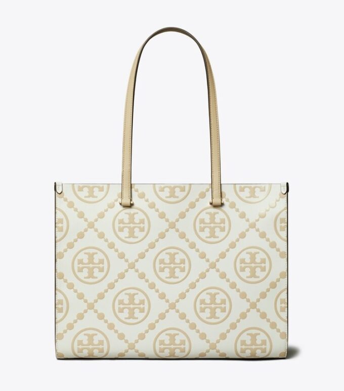 T Monogram Contrast Embossed Tote T Monogram Contrast Embossed Tote