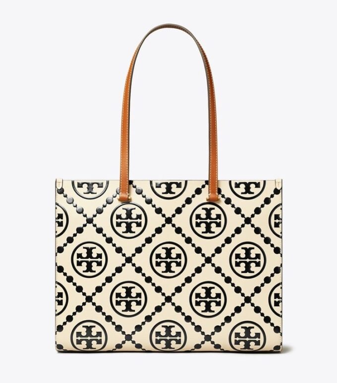 T Monogram Contrast Embossed Tote T Monogram Contrast Embossed Tote