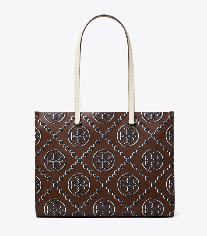 T Monogram Contrast Embossed Tote T Monogram Contrast Embossed Tote