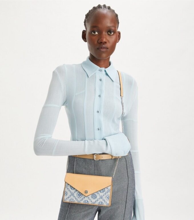T Monogram Denim Envelope Crossbody T Monogram Denim Envelope Crossbody
