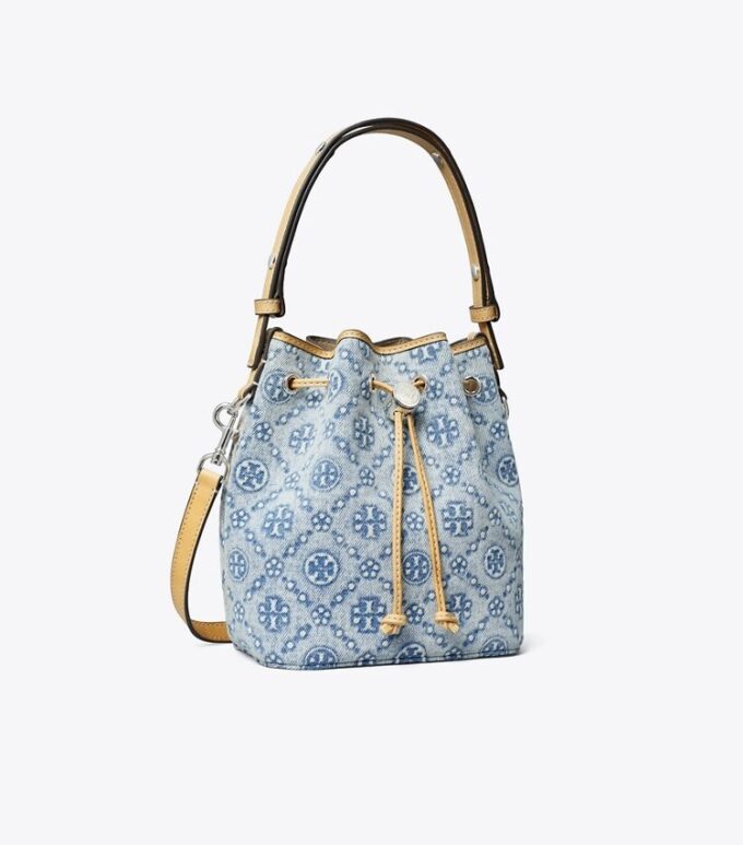 T Monogram Denim Mini Bucket Bag T Monogram Denim Mini Bucket Bag