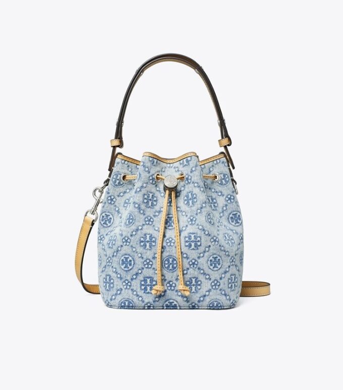 T Monogram Denim Mini Bucket Bag T Monogram Denim Mini Bucket Bag